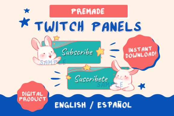 Download 24 Twitch Panels with Bunnies (Spanish and English) - Twitch Collection