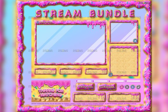Download Donut Kawaii Twitch Overlay Package - Twitch Collection