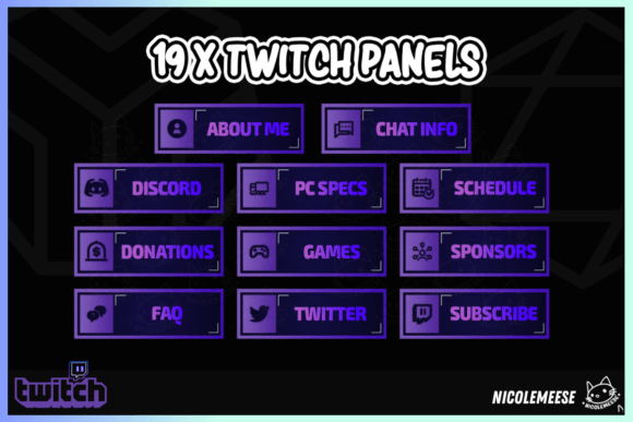 Download Twitch Panels Overlays Gradient Panels - Twitch Collection