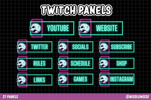 Download Neon Twitch Panels - Twitch Collection
