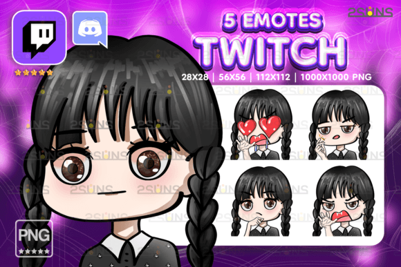 Download Chibi Gothic Girl Twitch Emotes Package - Twitch Collection